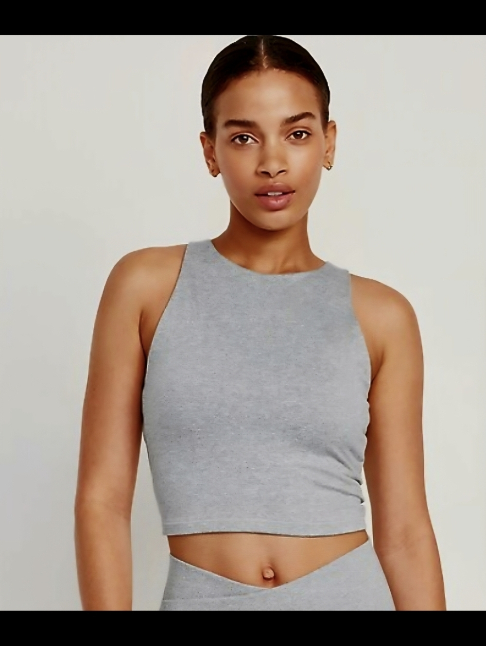 Old Navy Cloud Comfy High-Neck Longline Sports Bra. Light Heathered Grey. L.